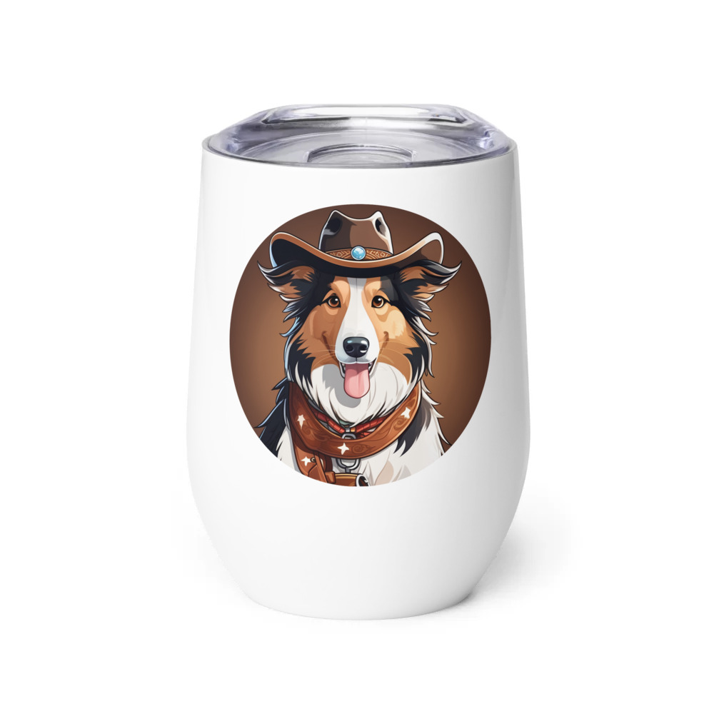 PugMug Custom Collie Wine Tumbler