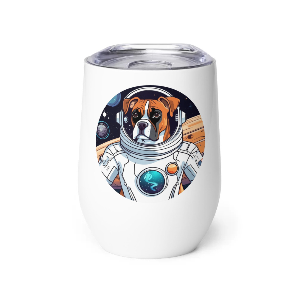 PugMug Custom Boxer Dog Wine Tumbler