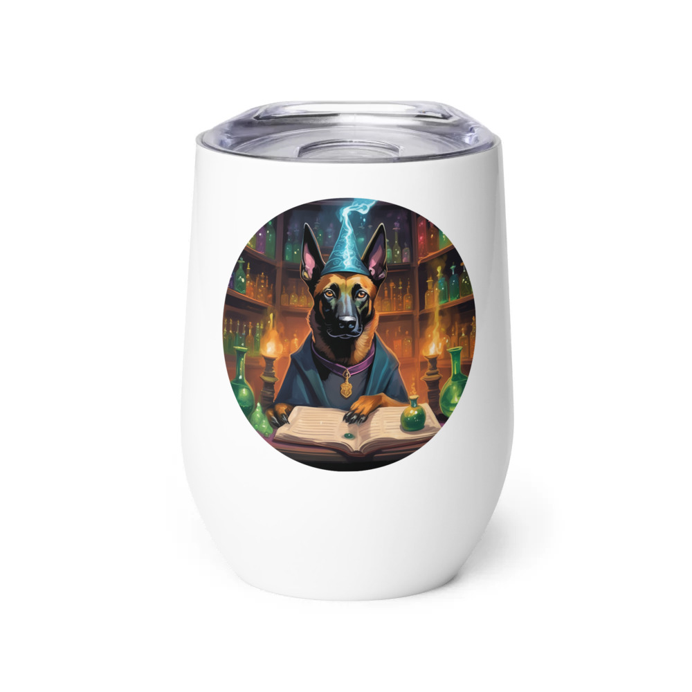 PugMug Custom Belgian Malinois Wine Tumbler