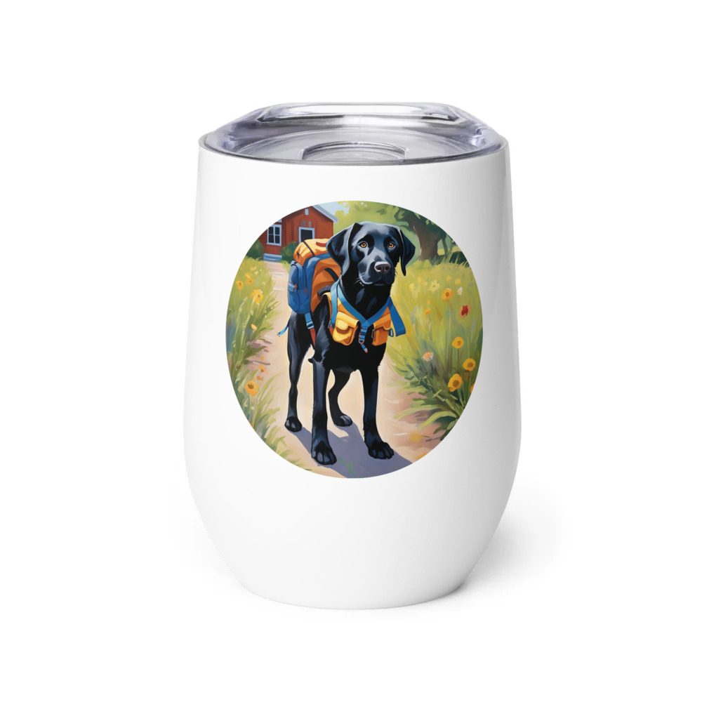 PugMug Custom Black Labrador Retriever Wine Tumbler