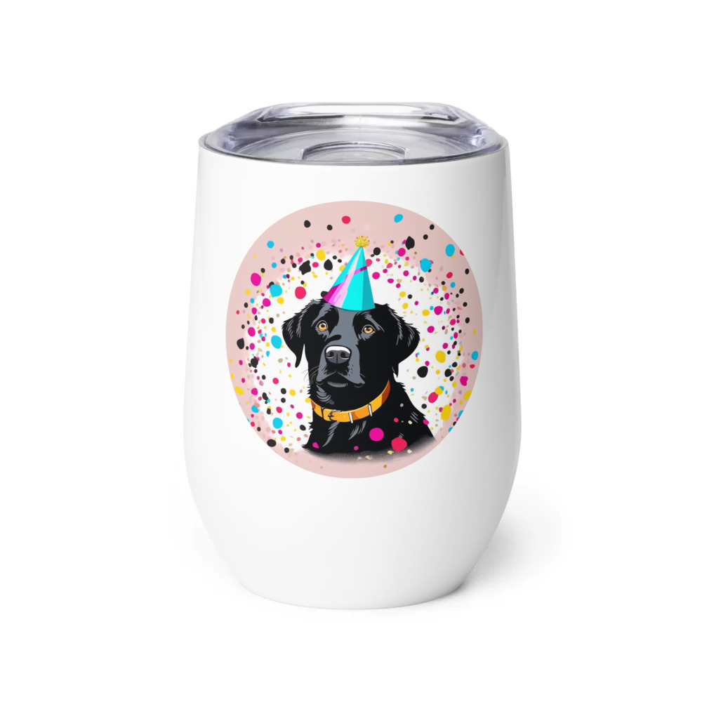 PugMug Custom Black Labrador Retriever Wine Tumbler