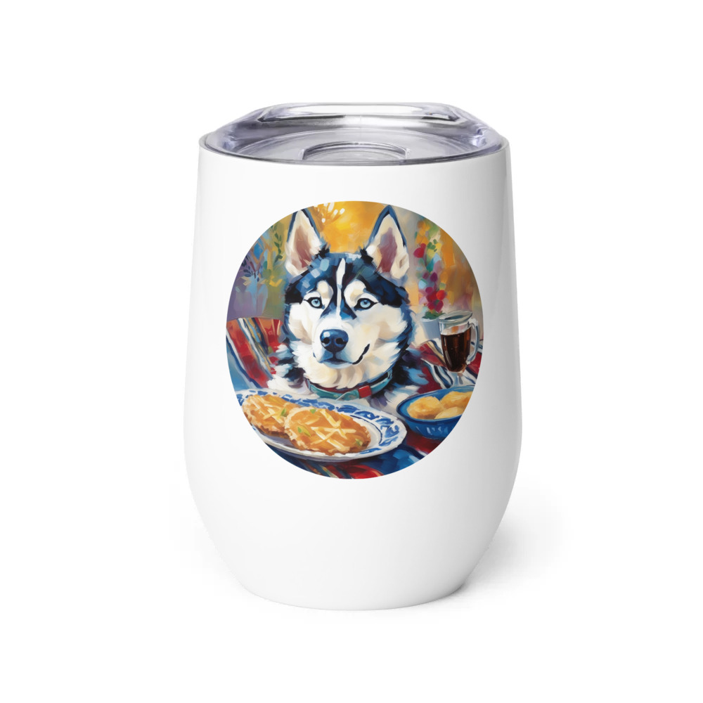 PugMug Custom Siberian Husky Wine Tumbler