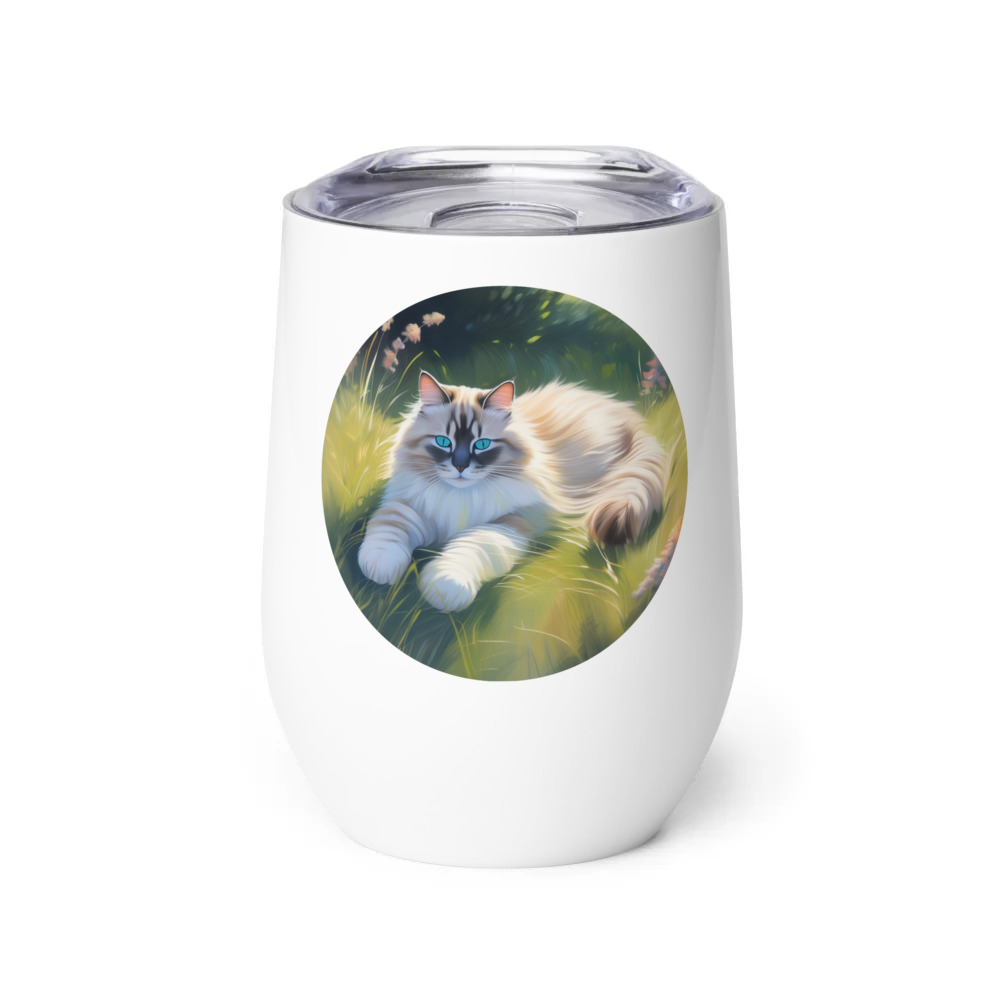PugMug Custom Tabby Ragdoll Cat Wine Tumbler
