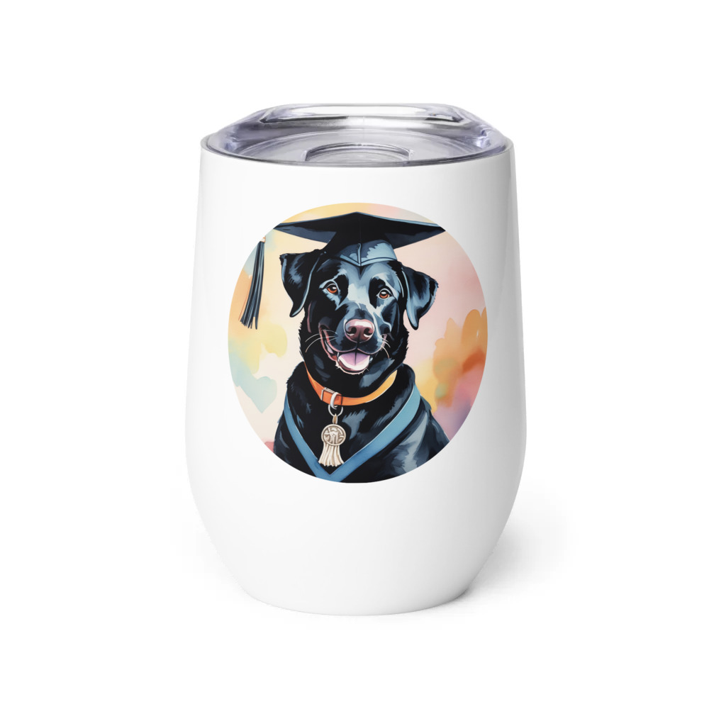 PugMug Custom Black Labrador Retriever Wine Tumbler