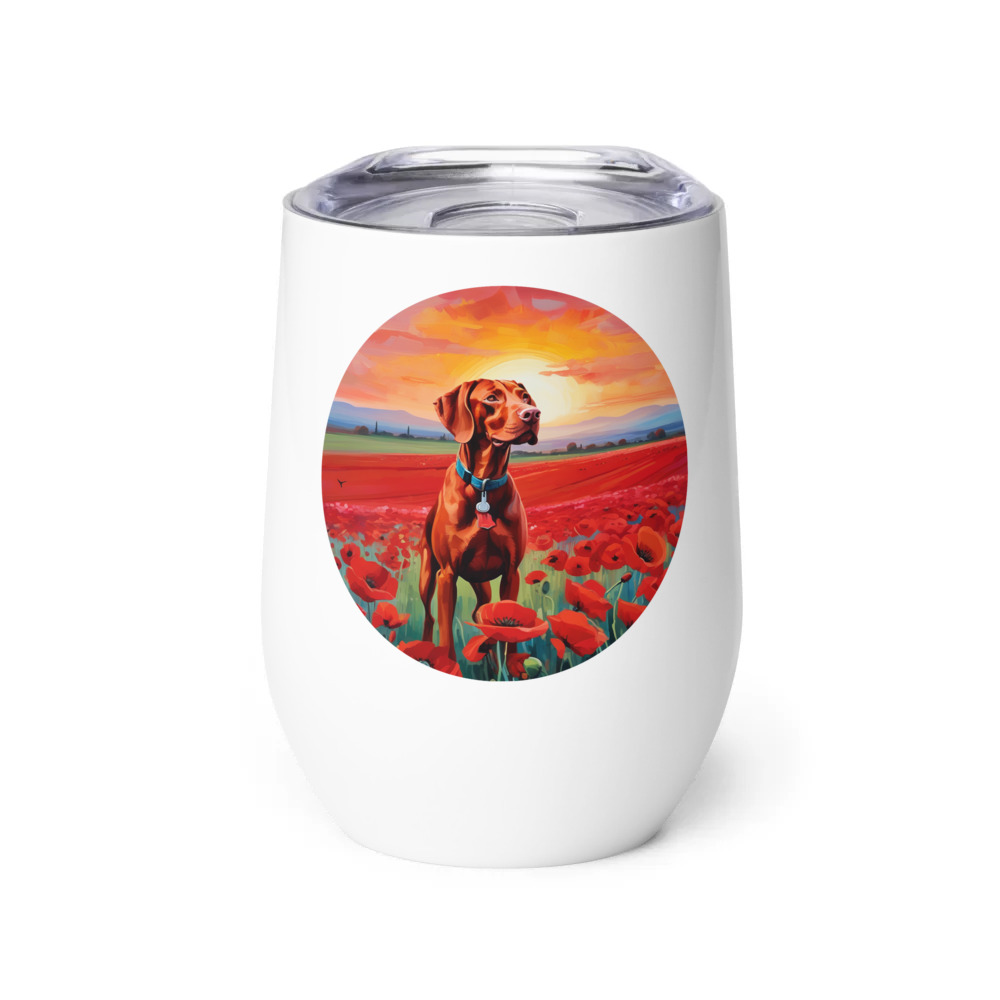 PugMug Custom Vizsla Wine Tumbler
