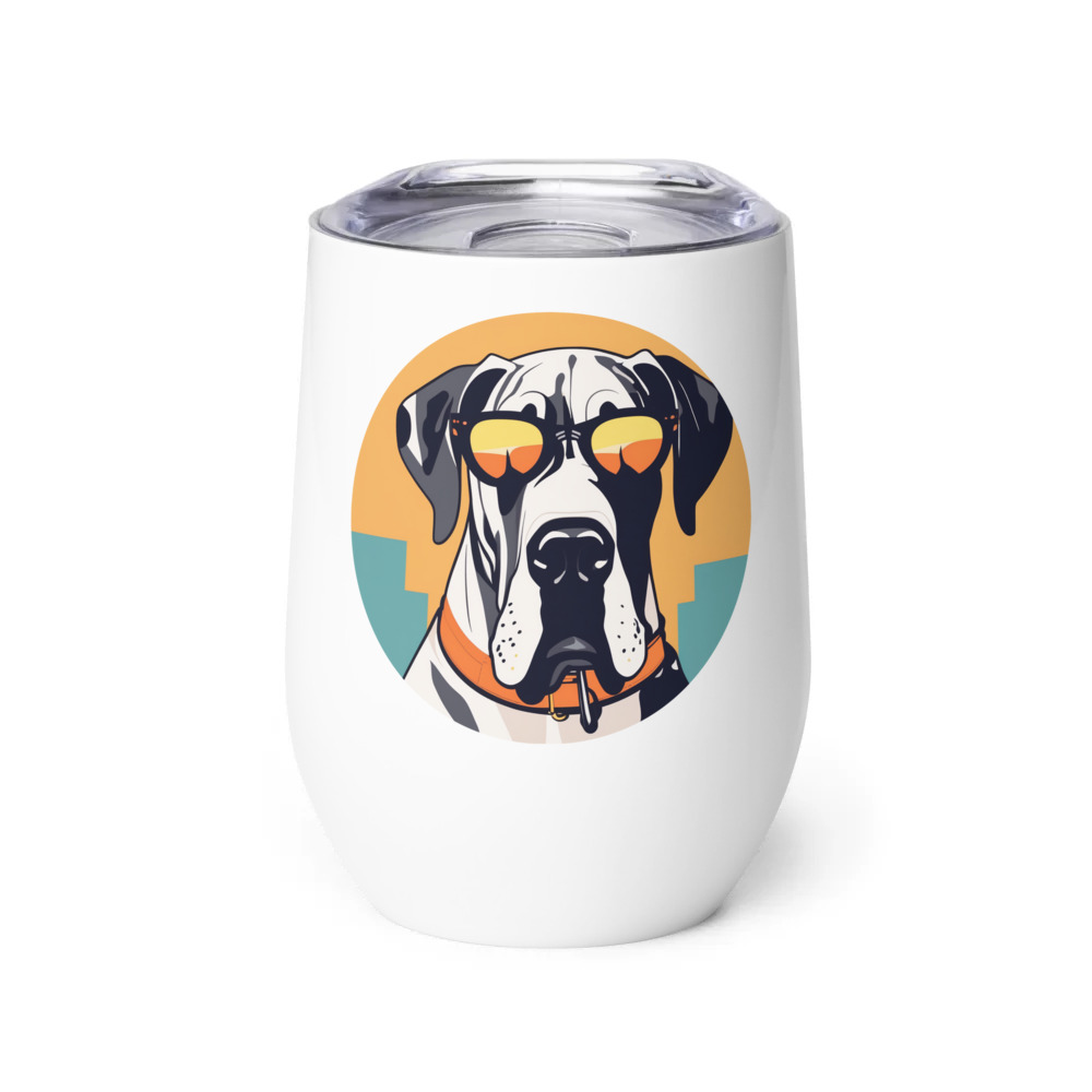 PugMug Custom Great Dane Wine Tumbler