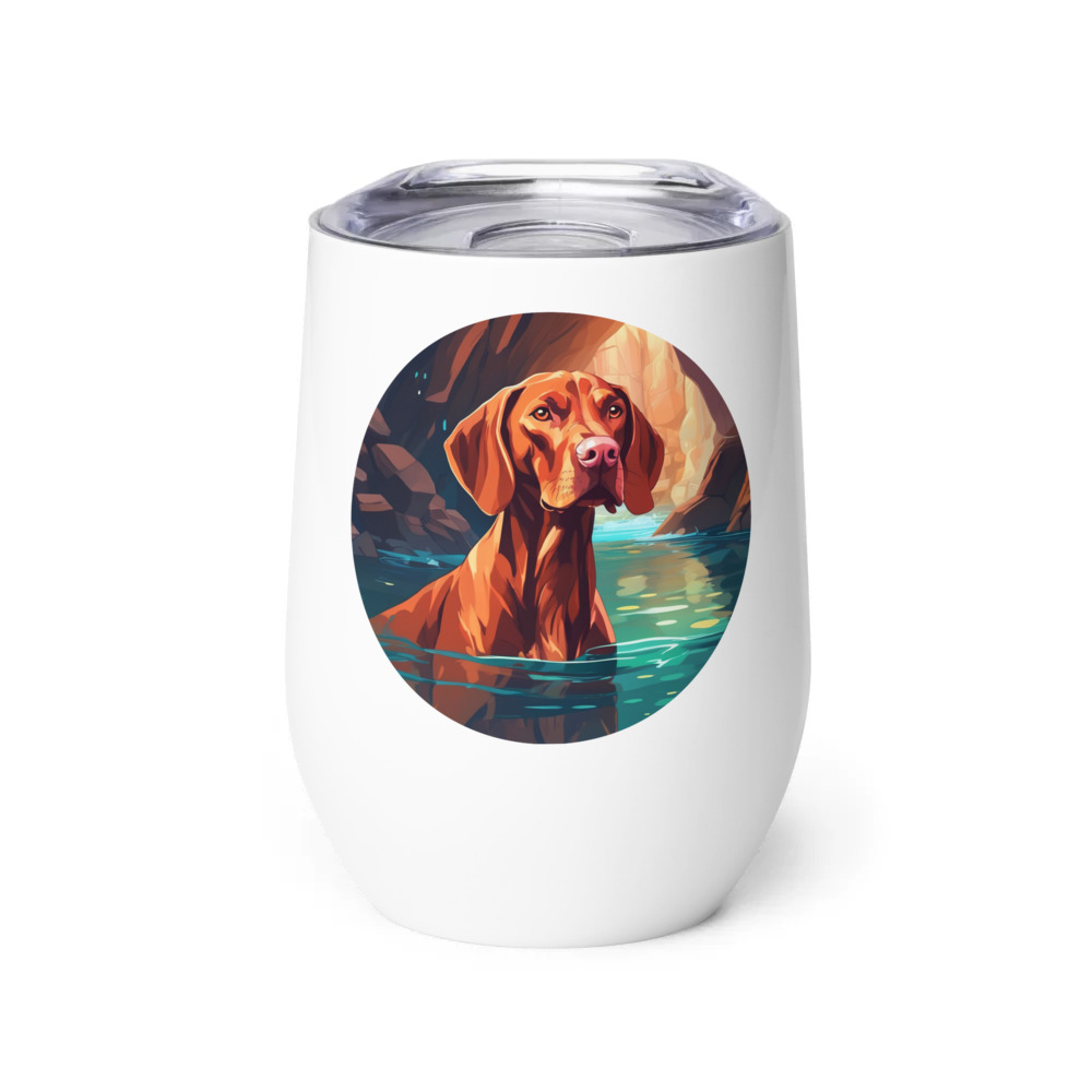 PugMug Custom Vizsla Wine Tumbler