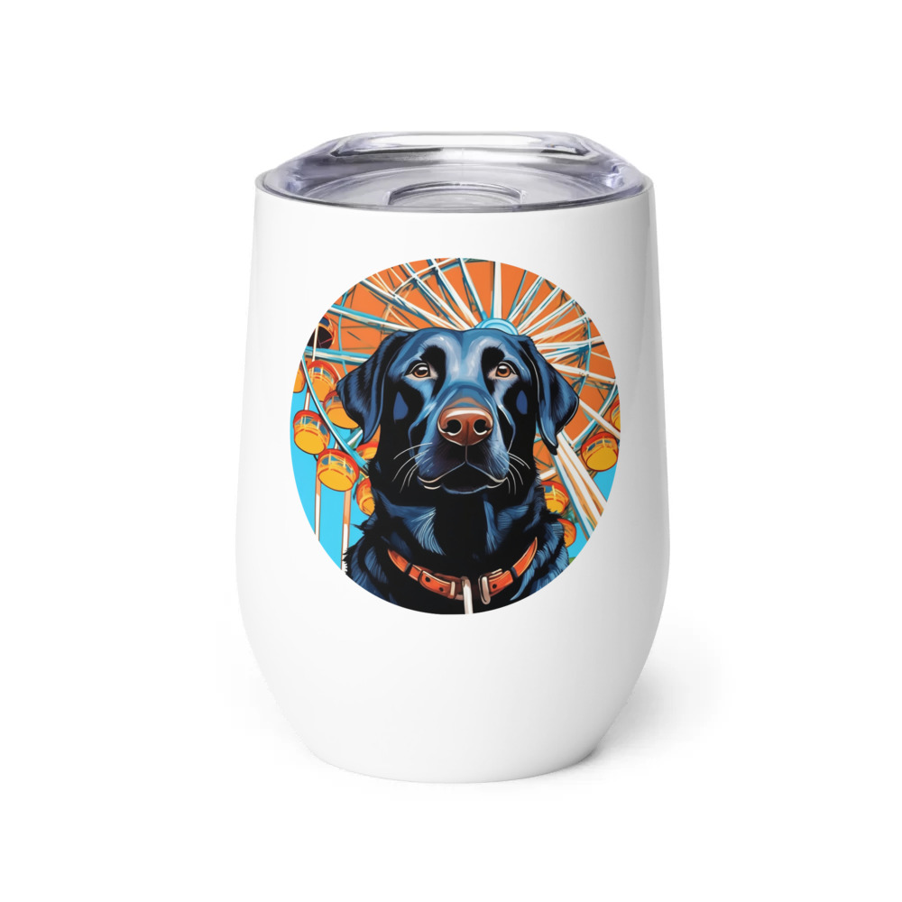 PugMug Custom Black Labrador Retriever Wine Tumbler