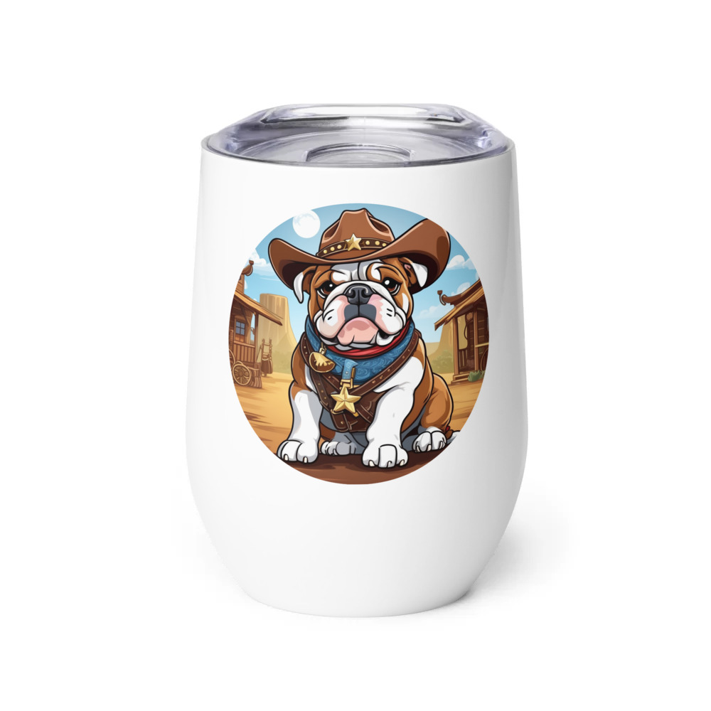 PugMug Custom Bulldog Wine Tumbler