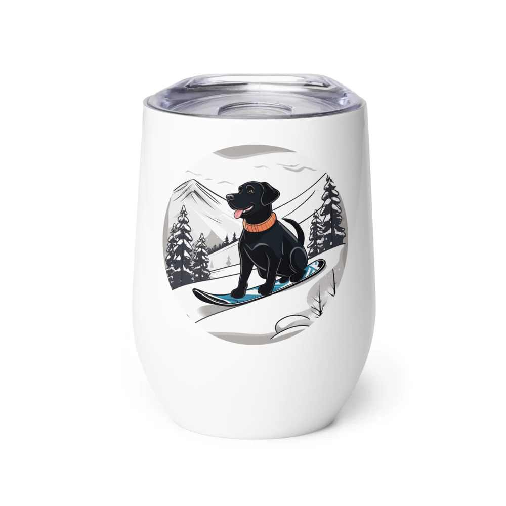 PugMug Custom Black Labrador Retriever Wine Tumbler