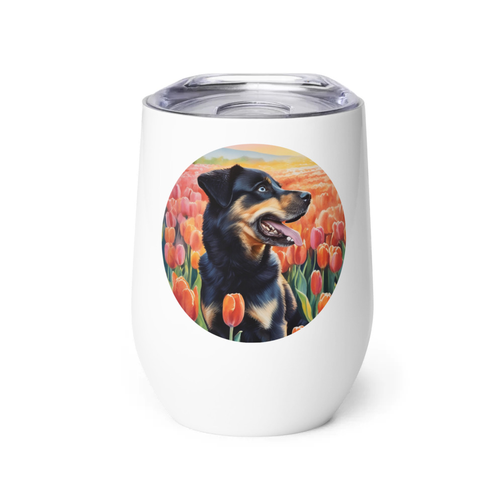 PugMug Custom Blue Wine Tumbler