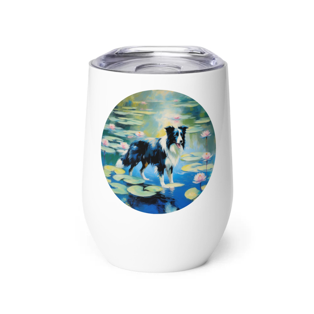 PugMug Custom Border Collie Wine Tumbler