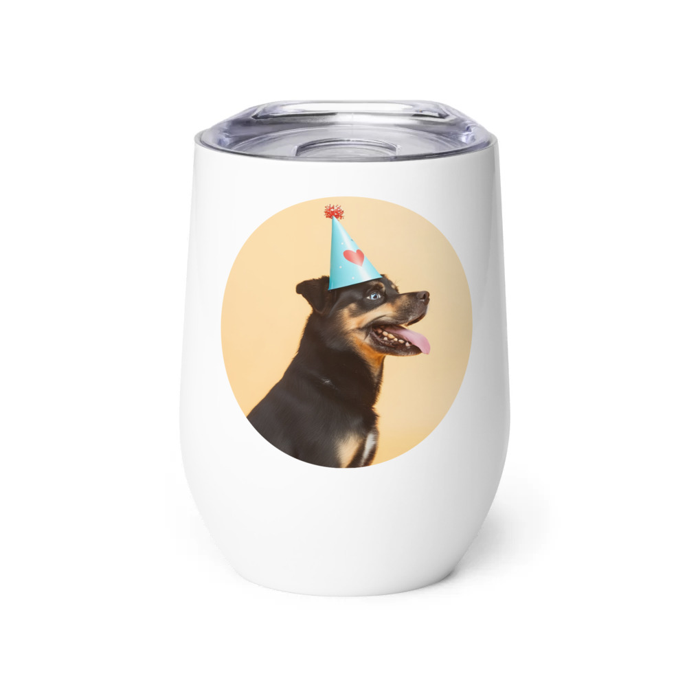 PugMug Custom Blue Wine Tumbler