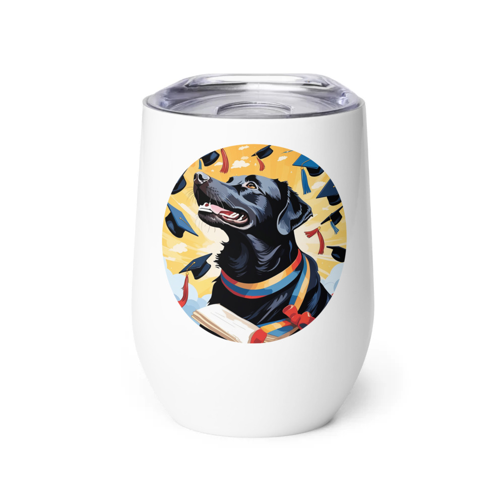 PugMug Custom Black Labrador Retriever Wine Tumbler