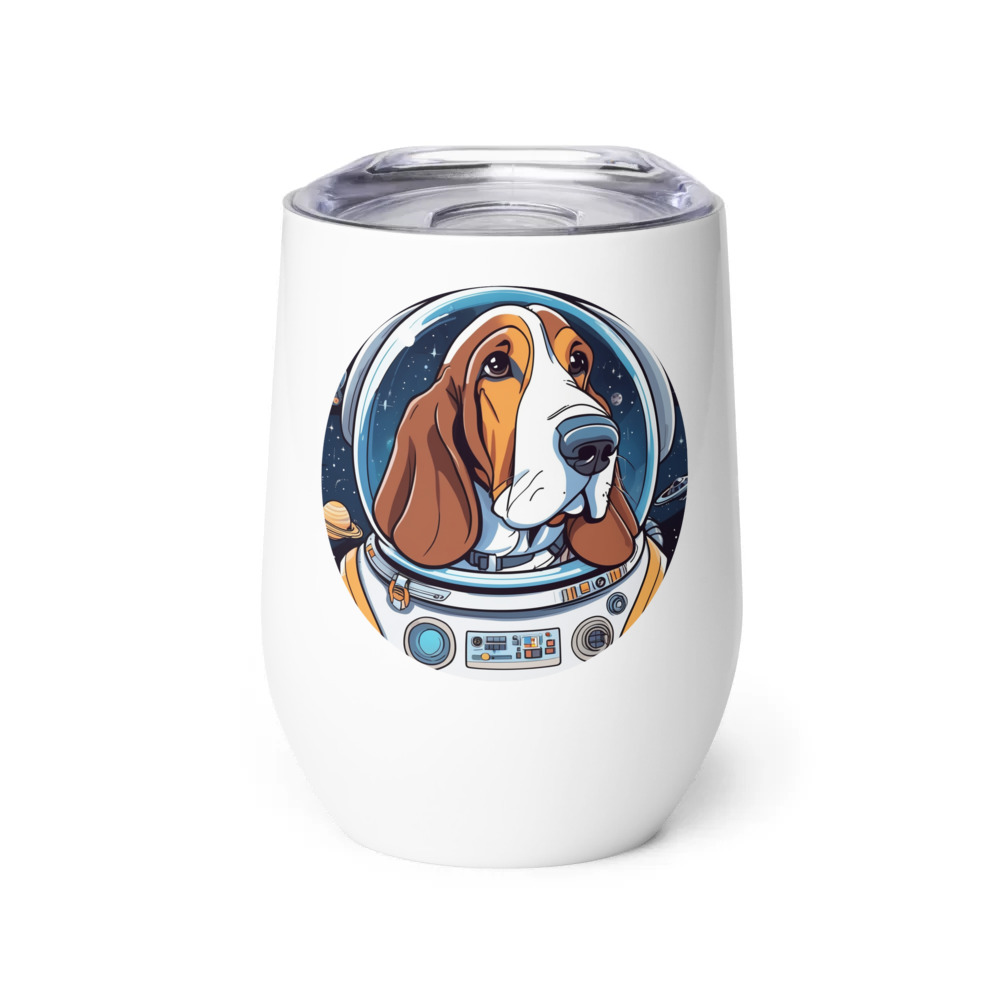 PugMug Custom Basset Hound Wine Tumbler