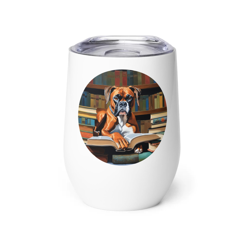 PugMug Custom Boxer Dog Wine Tumbler