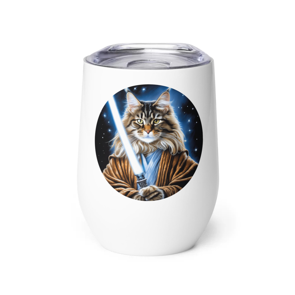 PugMug Custom Tabby Maine Coon Cat Wine Tumbler
