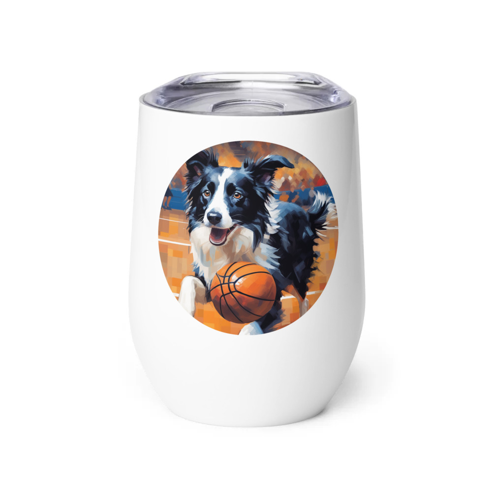 PugMug Custom Border Collie Wine Tumbler