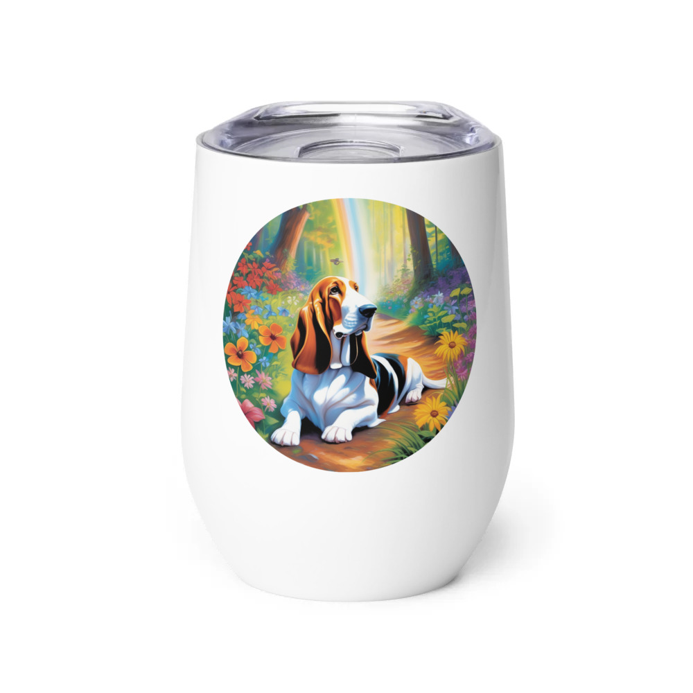 PugMug Custom Basset Hound Wine Tumbler