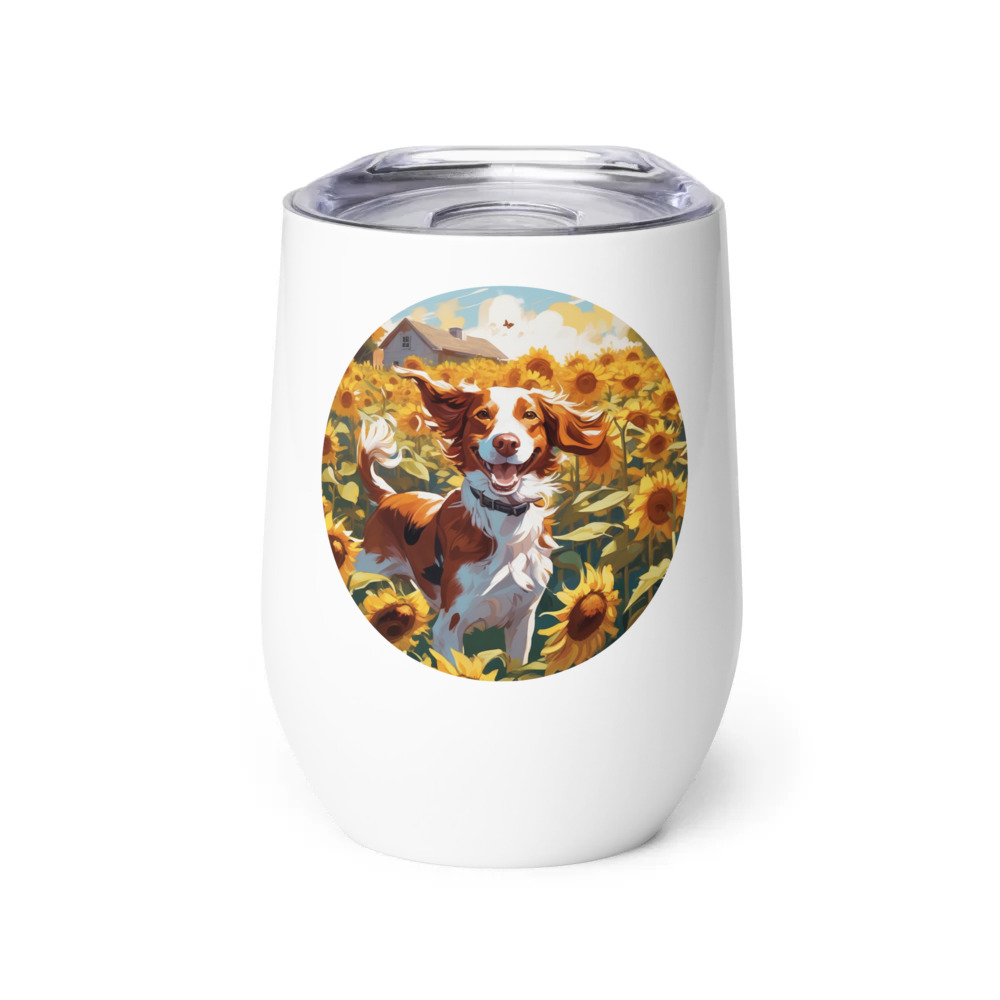 PugMug Custom Brittany Dog Wine Tumbler