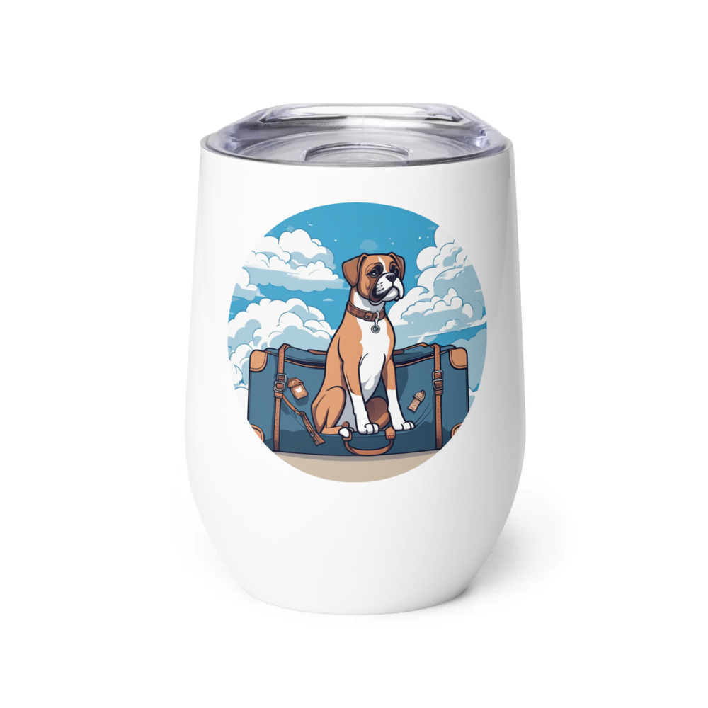 PugMug Custom Boxer Dog Wine Tumbler