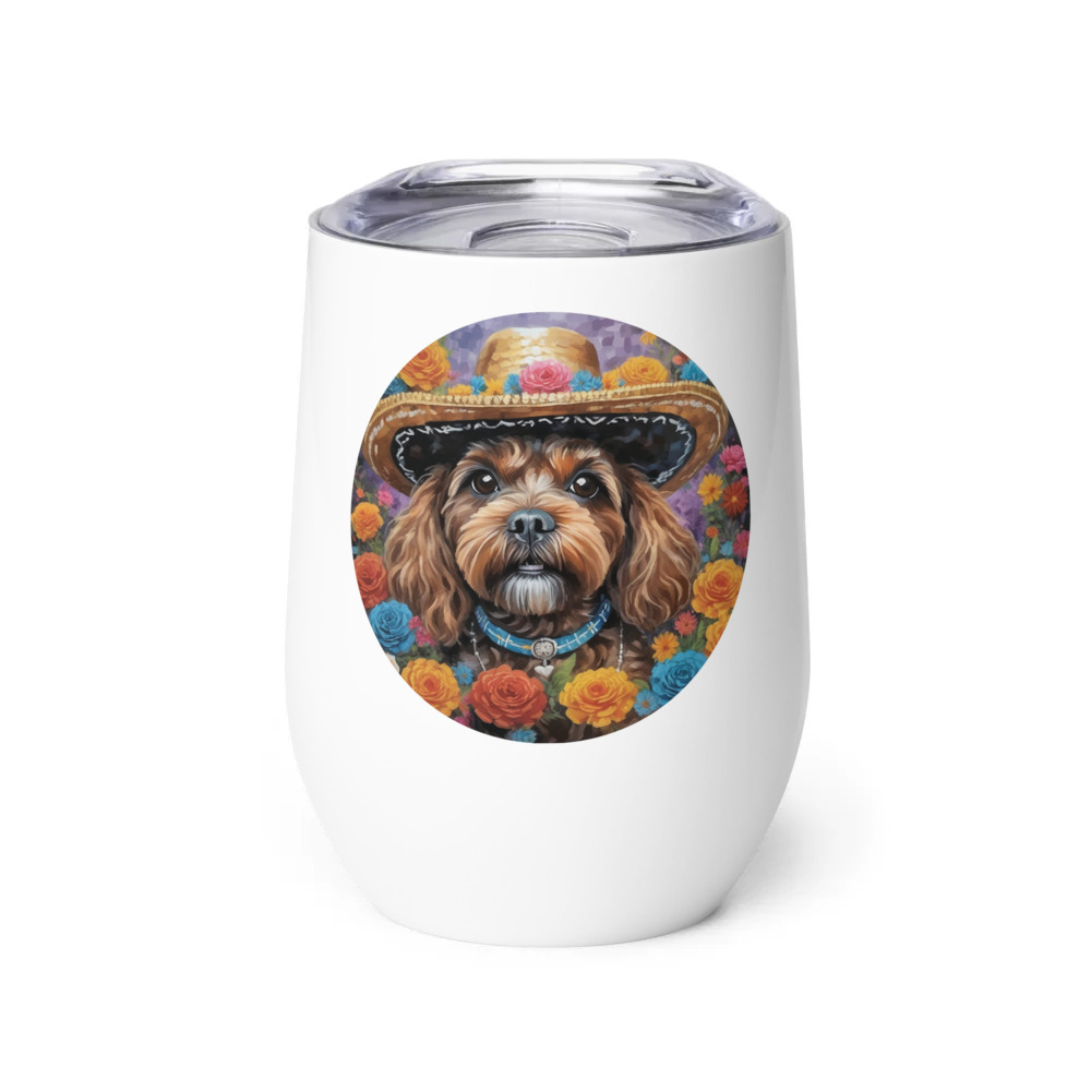 PugMug Custom Lily Wine Tumbler