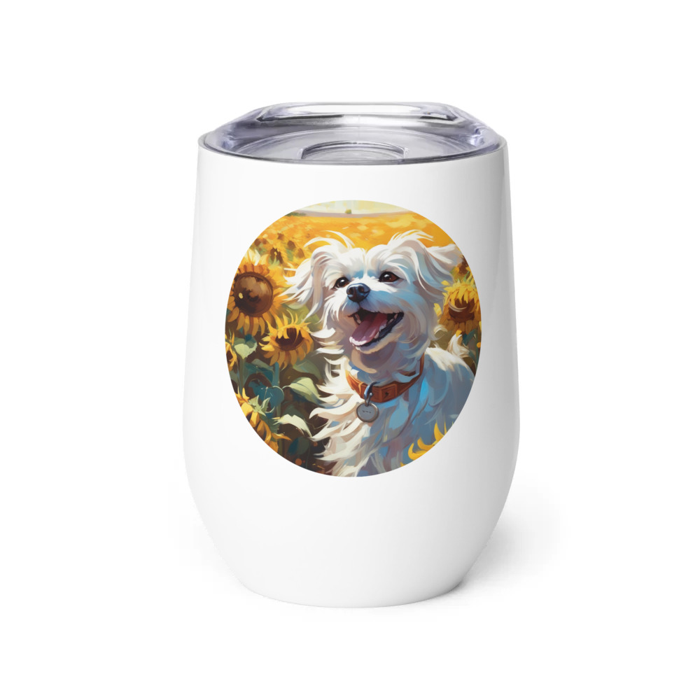 PugMug Custom Maltese Dog Wine Tumbler