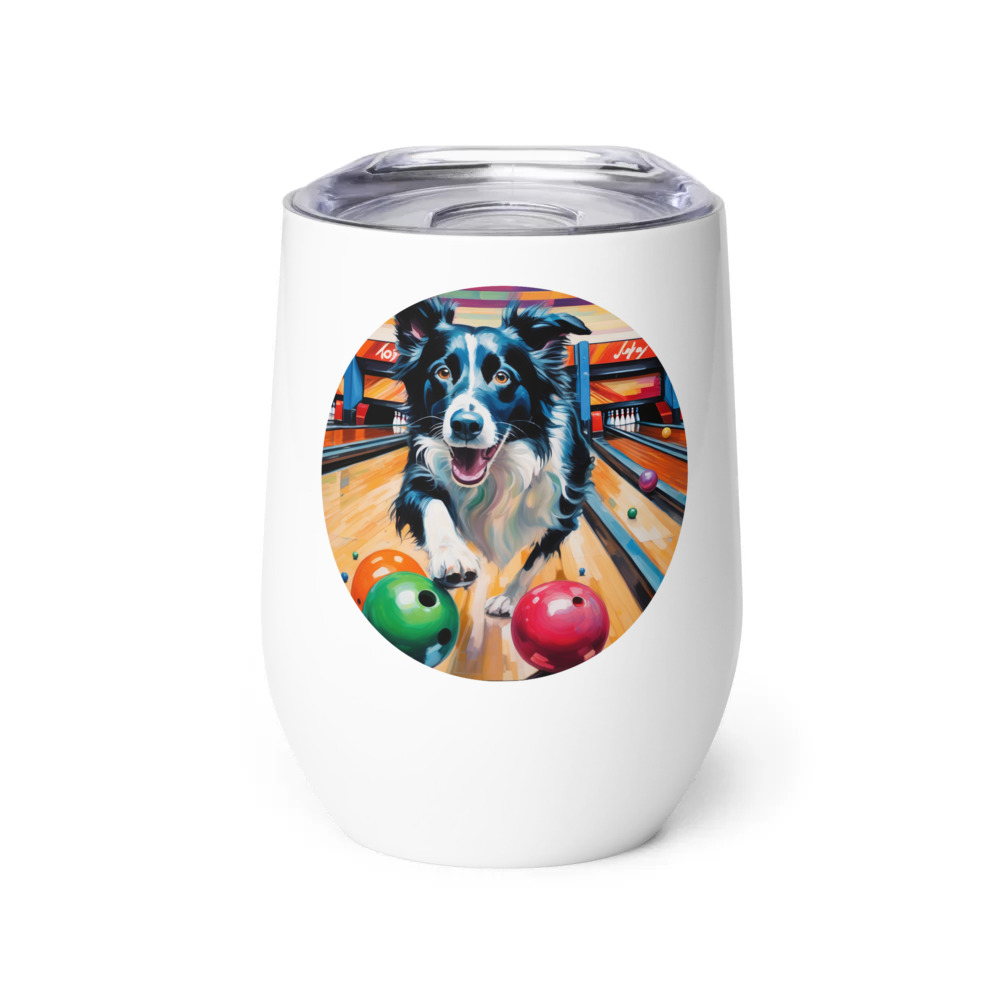 PugMug Custom Border Collie Wine Tumbler