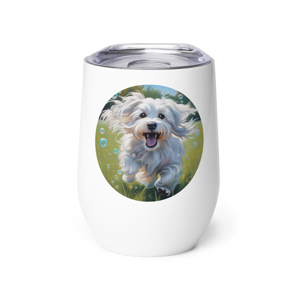 PugMug Custom White Havanese Dog Wine Tumbler