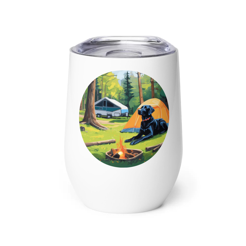 PugMug Custom Black Labrador Retriever Wine Tumbler