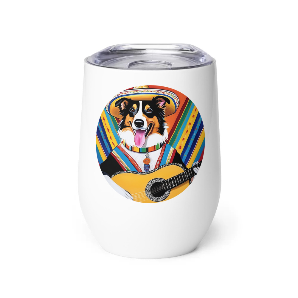 PugMug Custom Collie Wine Tumbler