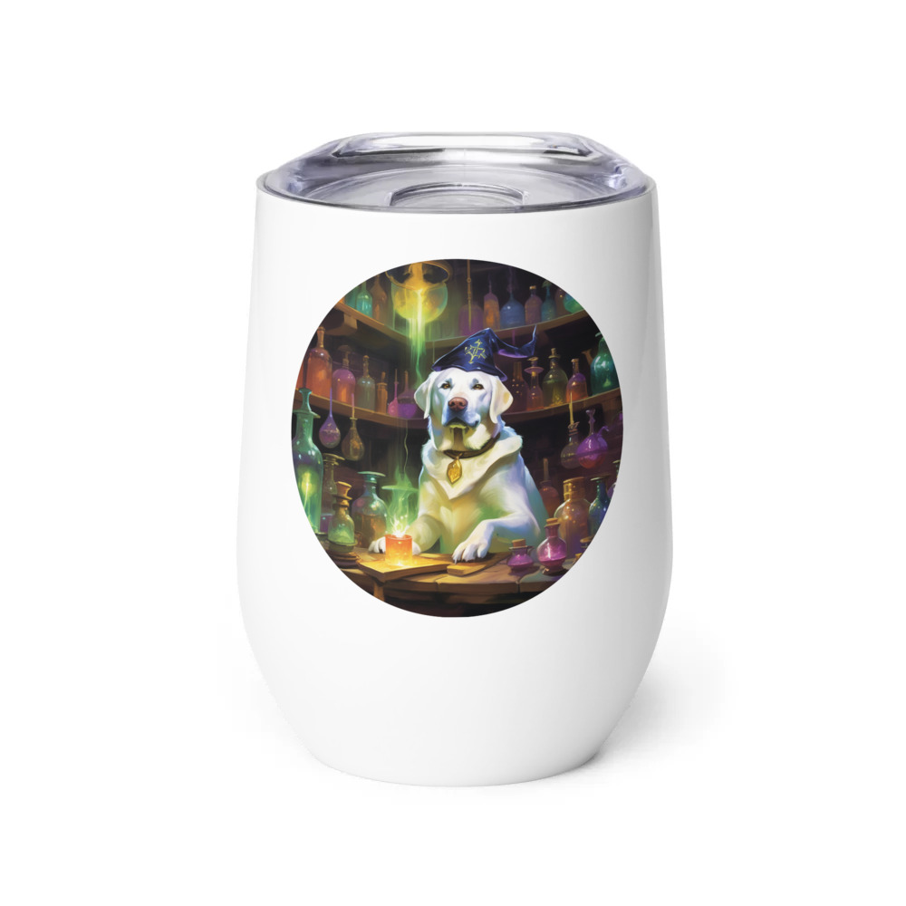 PugMug Custom White Labrador Retriever Wine Tumbler