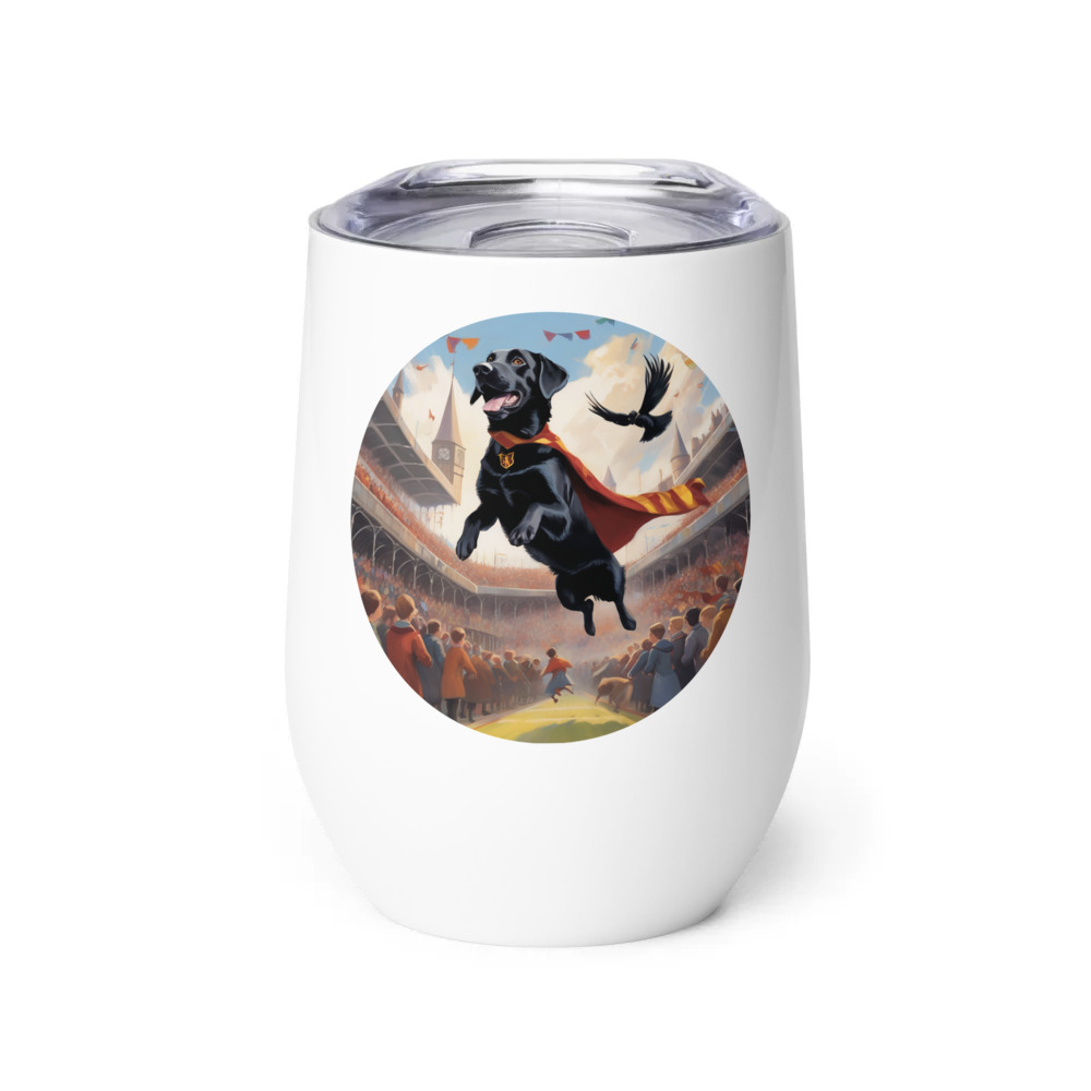 PugMug Custom Black Labrador Retriever Wine Tumbler