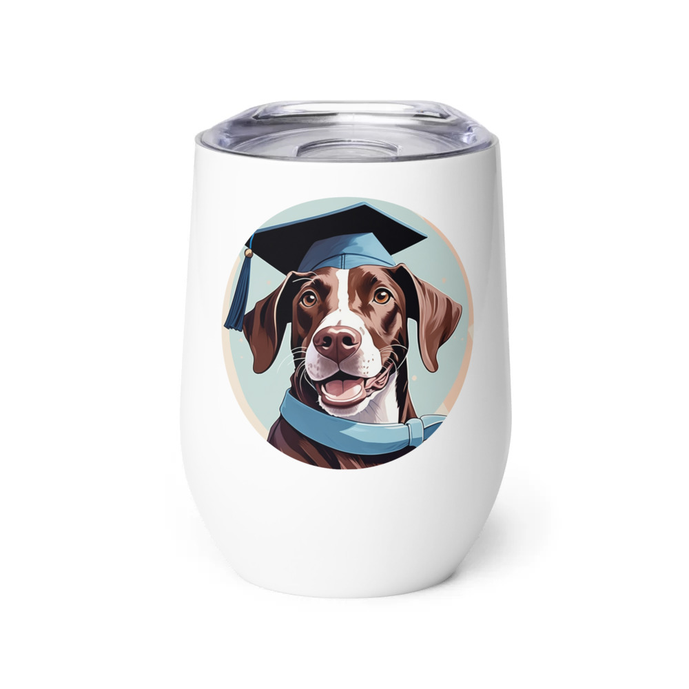 PugMug Custom Pointer Dog Wine Tumbler