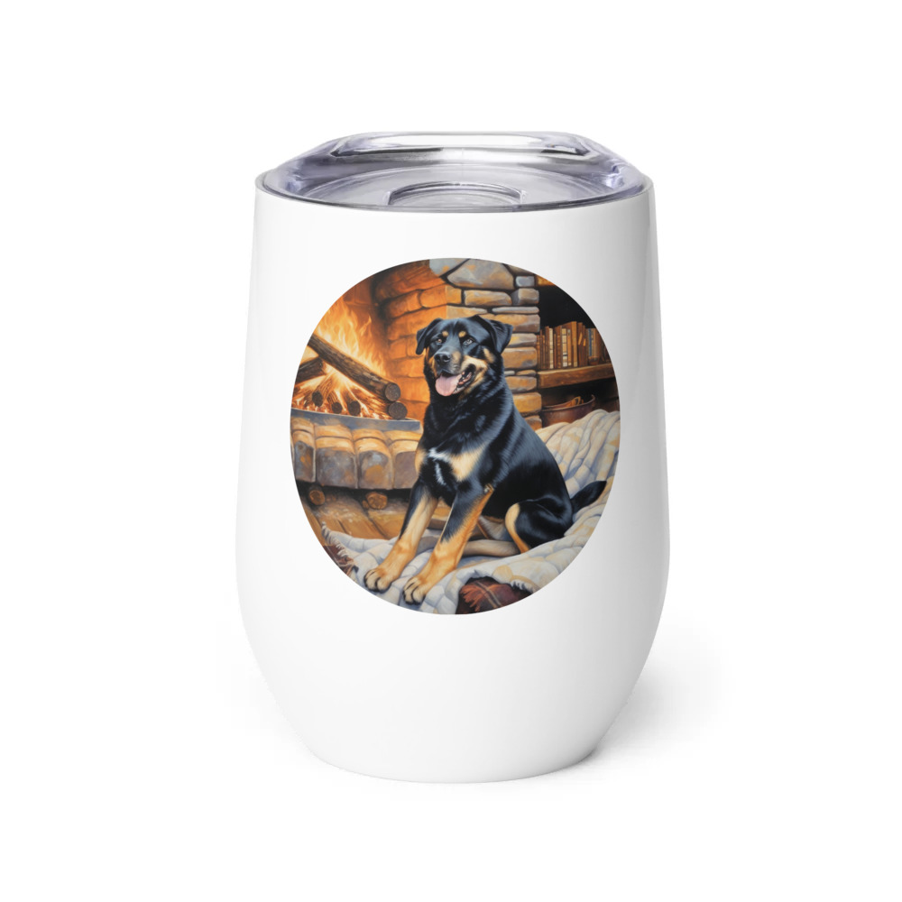 PugMug Custom Blue Wine Tumbler