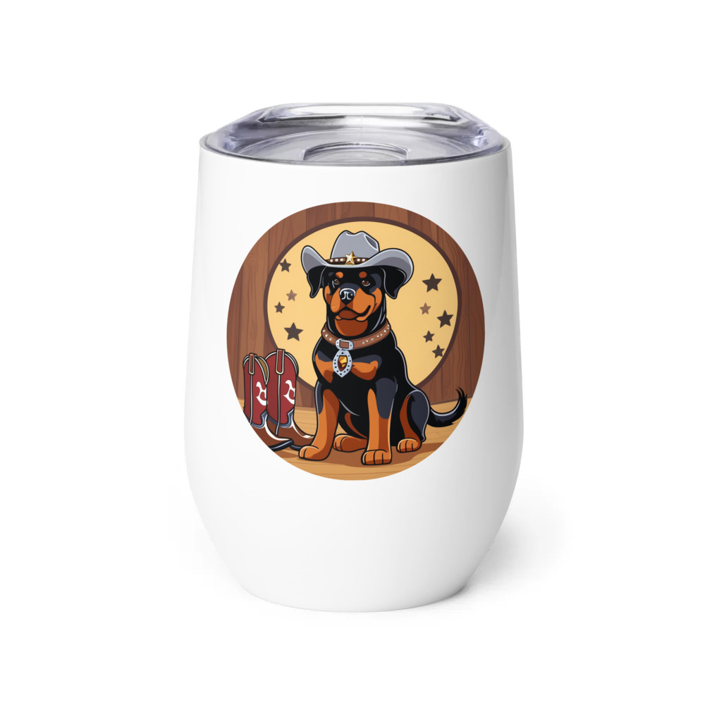 PugMug Custom Rottweiler Wine Tumbler
