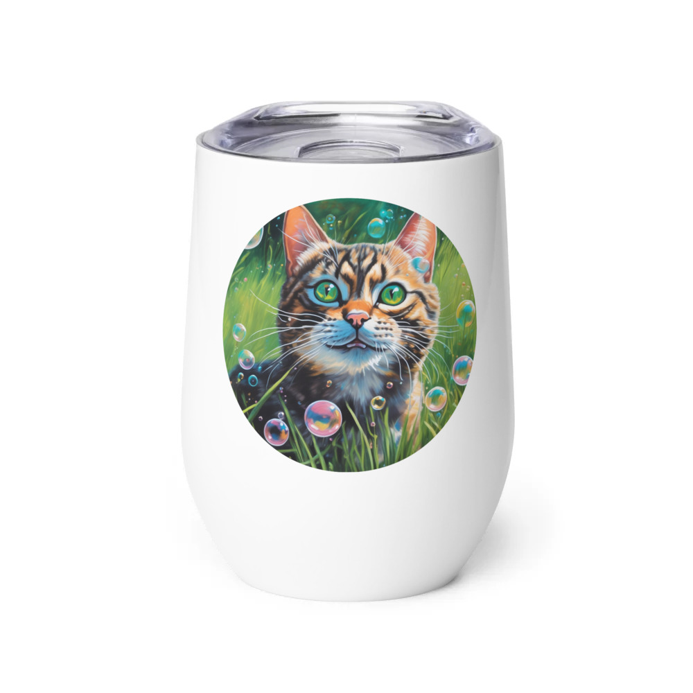 PugMug Custom Tabby Exotic Cat Wine Tumbler