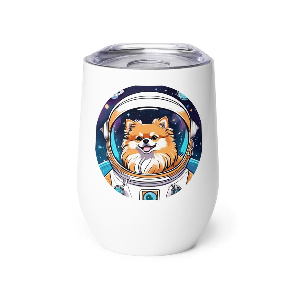 PugMug Custom Tan Pomeranian Wine Tumbler