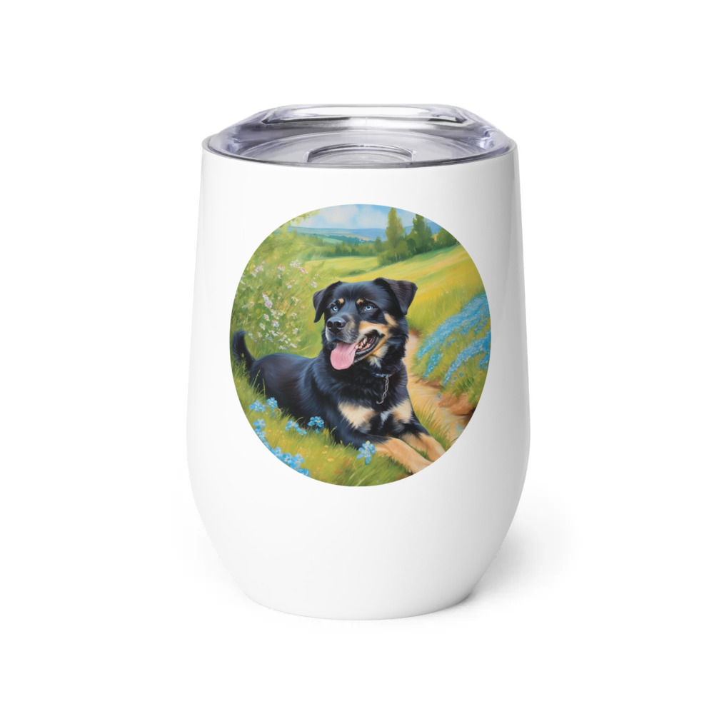 PugMug Custom Blue Wine Tumbler