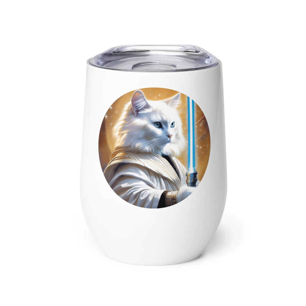 PugMug Custom White Ragdoll Cat Wine Tumbler