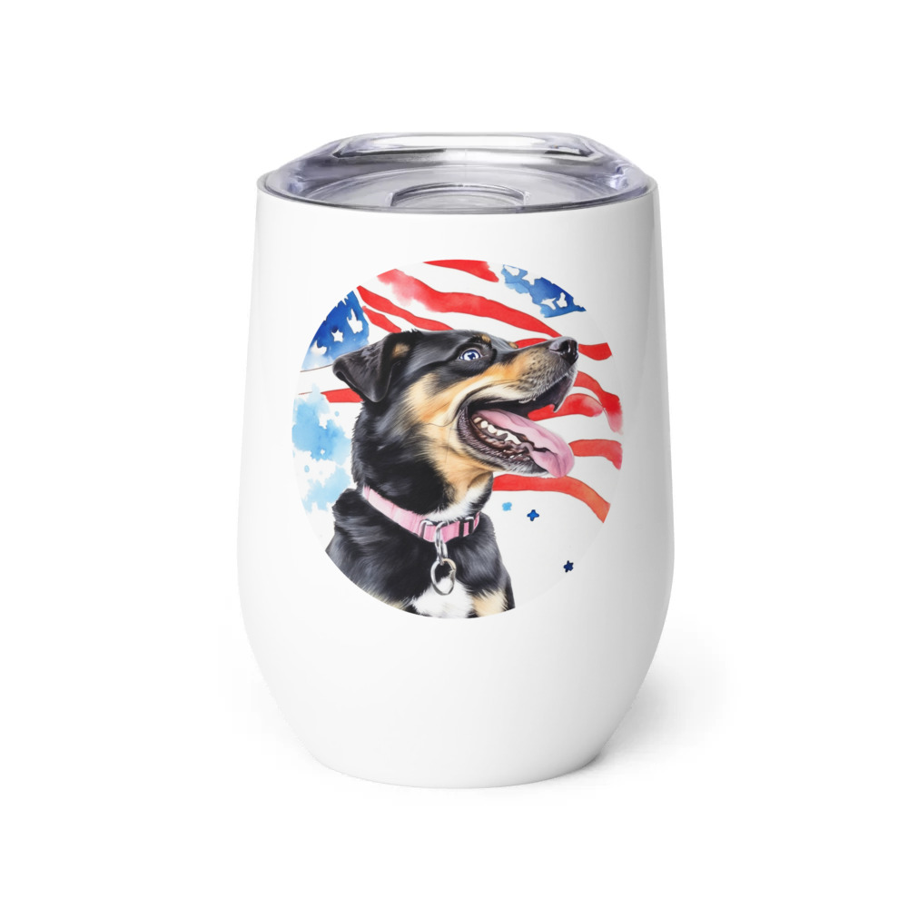 PugMug Custom Blue Wine Tumbler