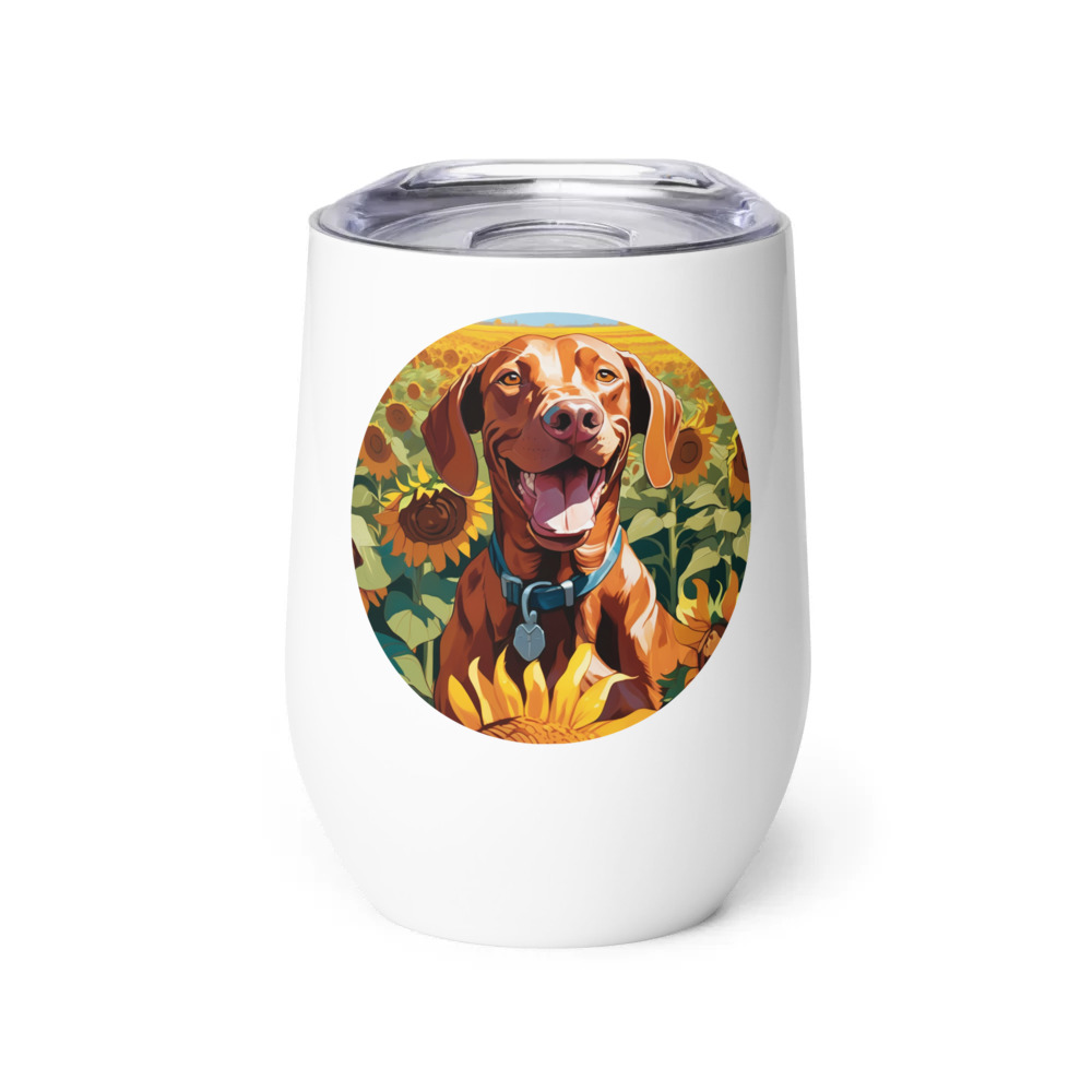 PugMug Custom Vizsla Wine Tumbler