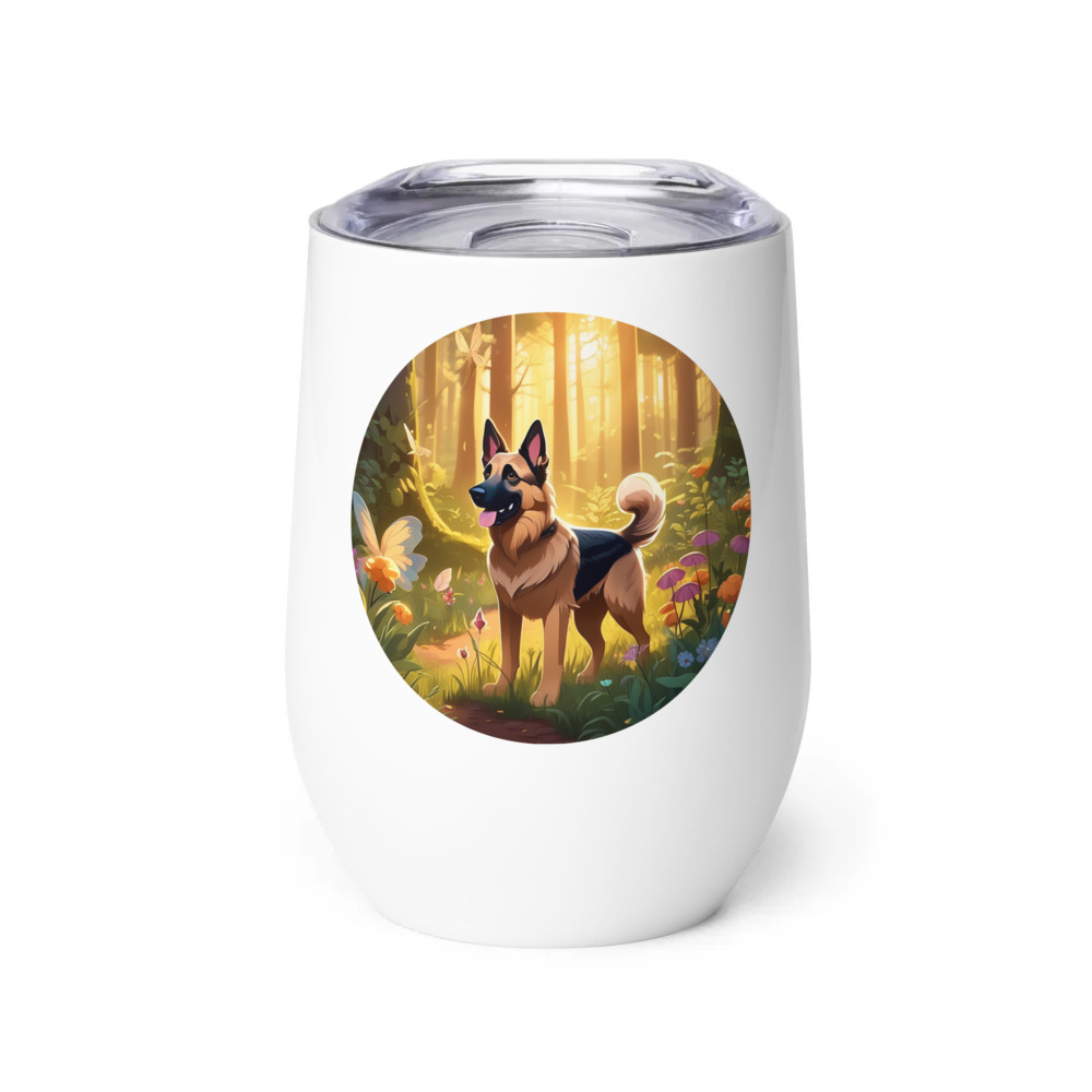 PugMug Custom German Shepherd Dog Wine Tumbler