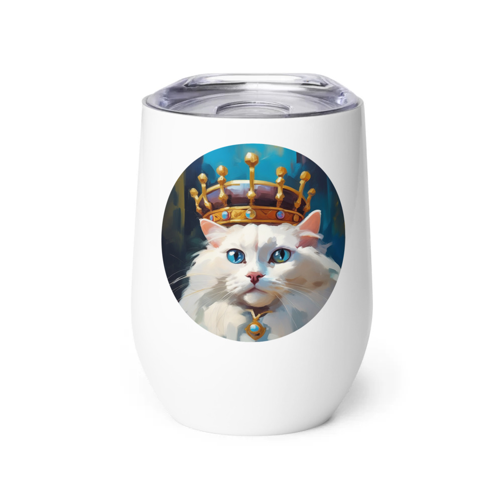 PugMug Custom White Ragdoll Cat Wine Tumbler