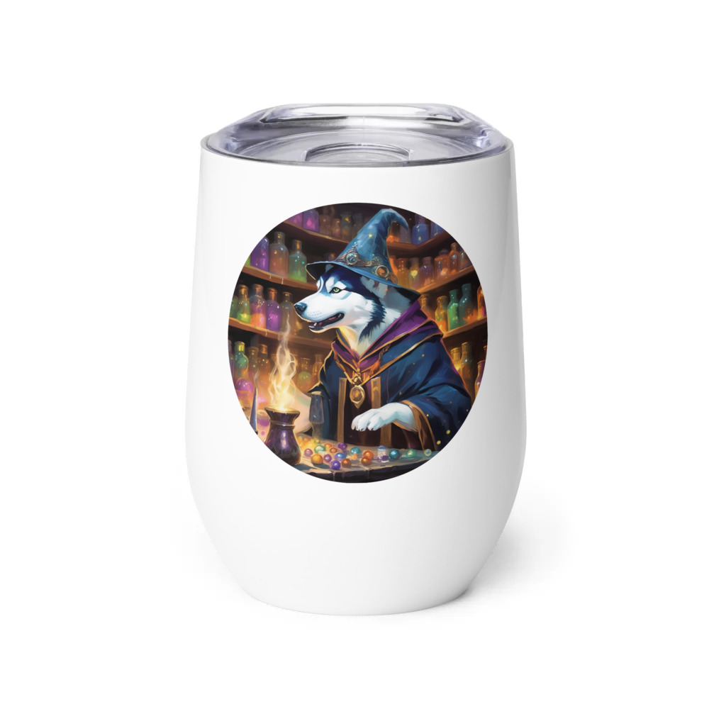 PugMug Custom Siberian Husky Wine Tumbler