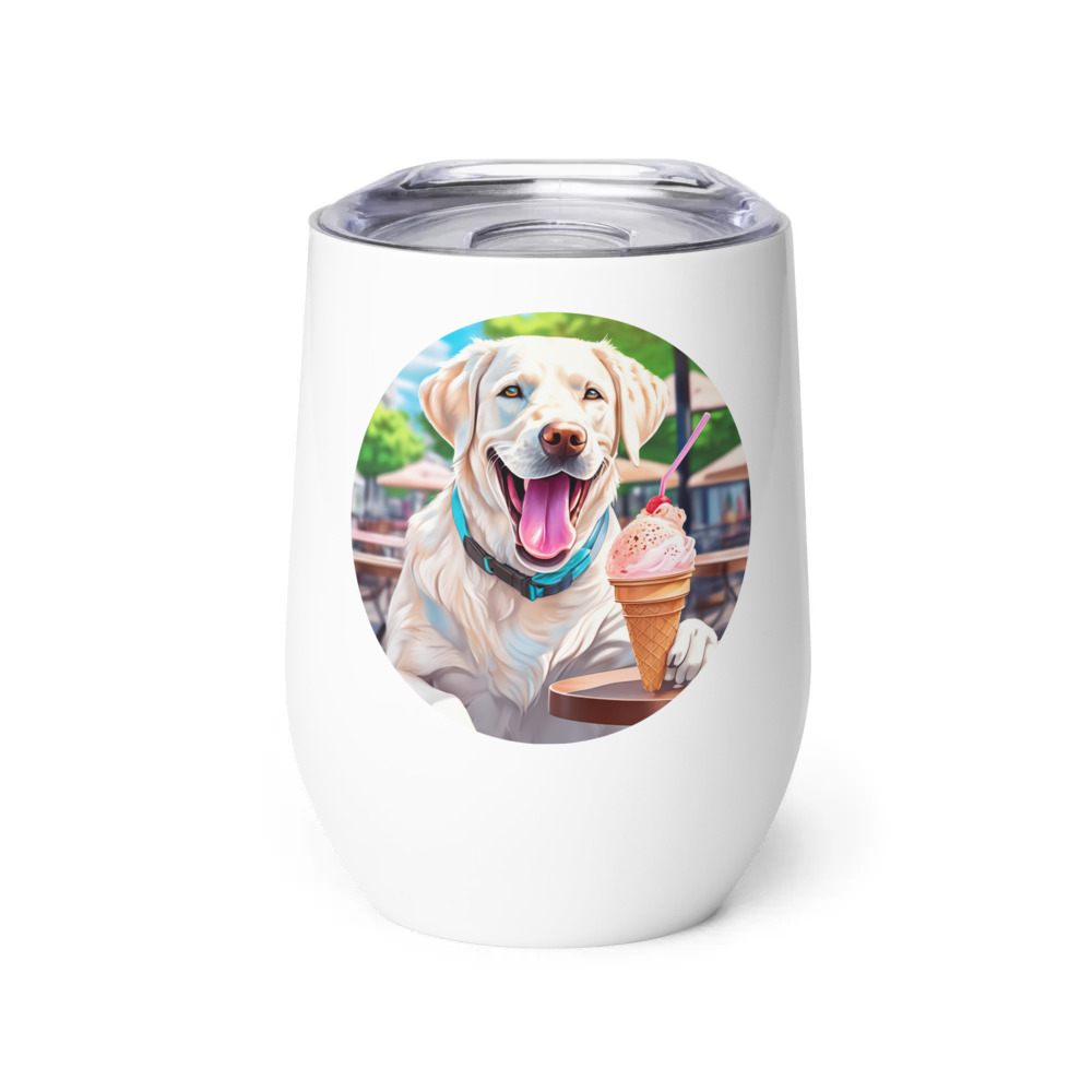 PugMug Custom White Labrador Retriever Wine Tumbler
