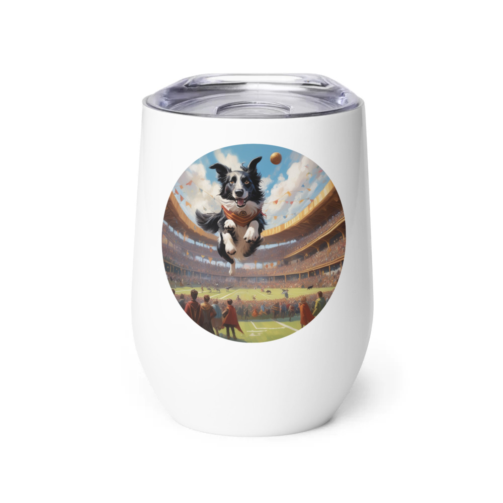 PugMug Custom Border Collie Wine Tumbler