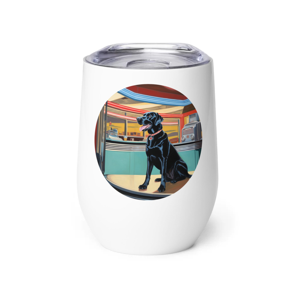 PugMug Custom Black Labrador Retriever Wine Tumbler