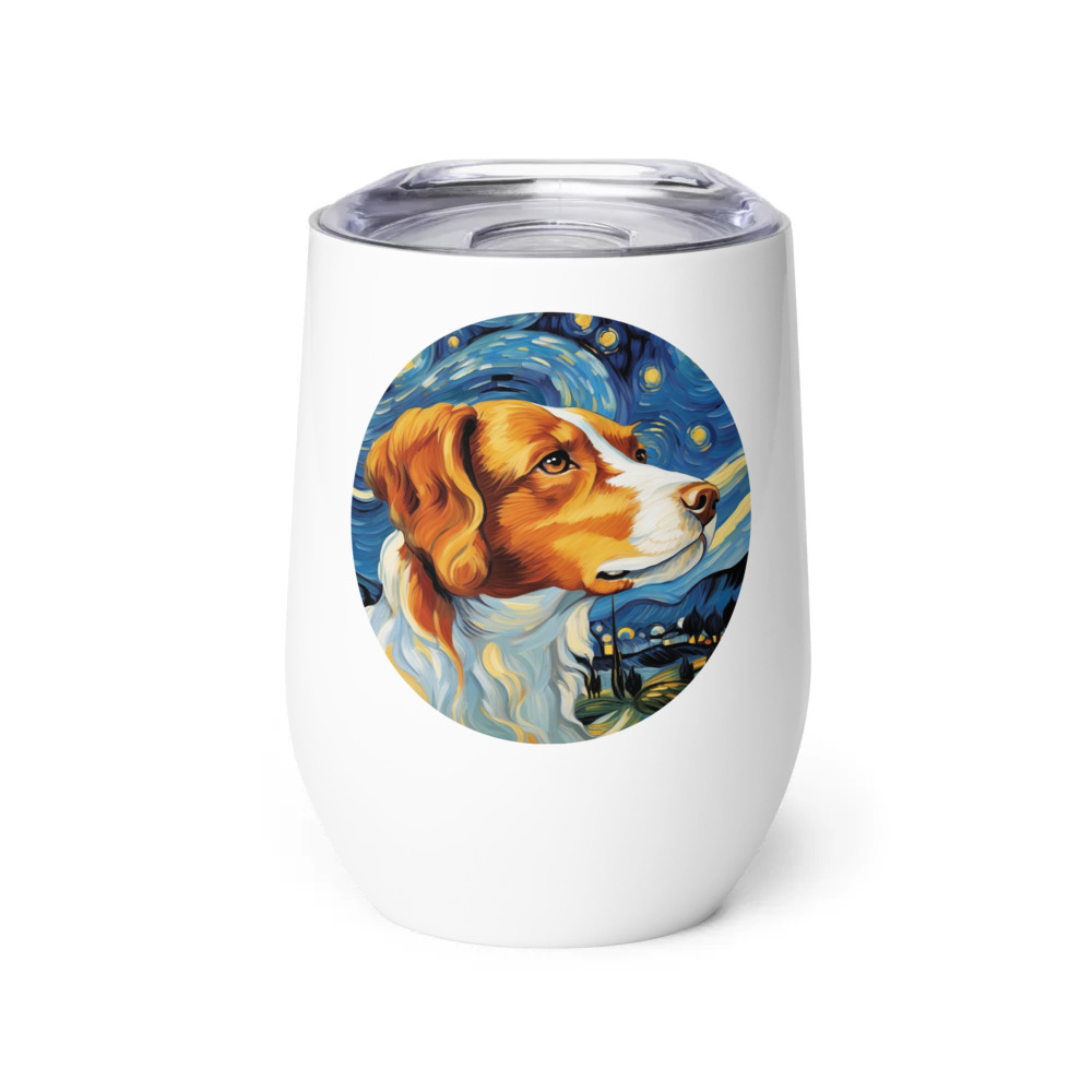PugMug Custom Brittany Dog Wine Tumbler