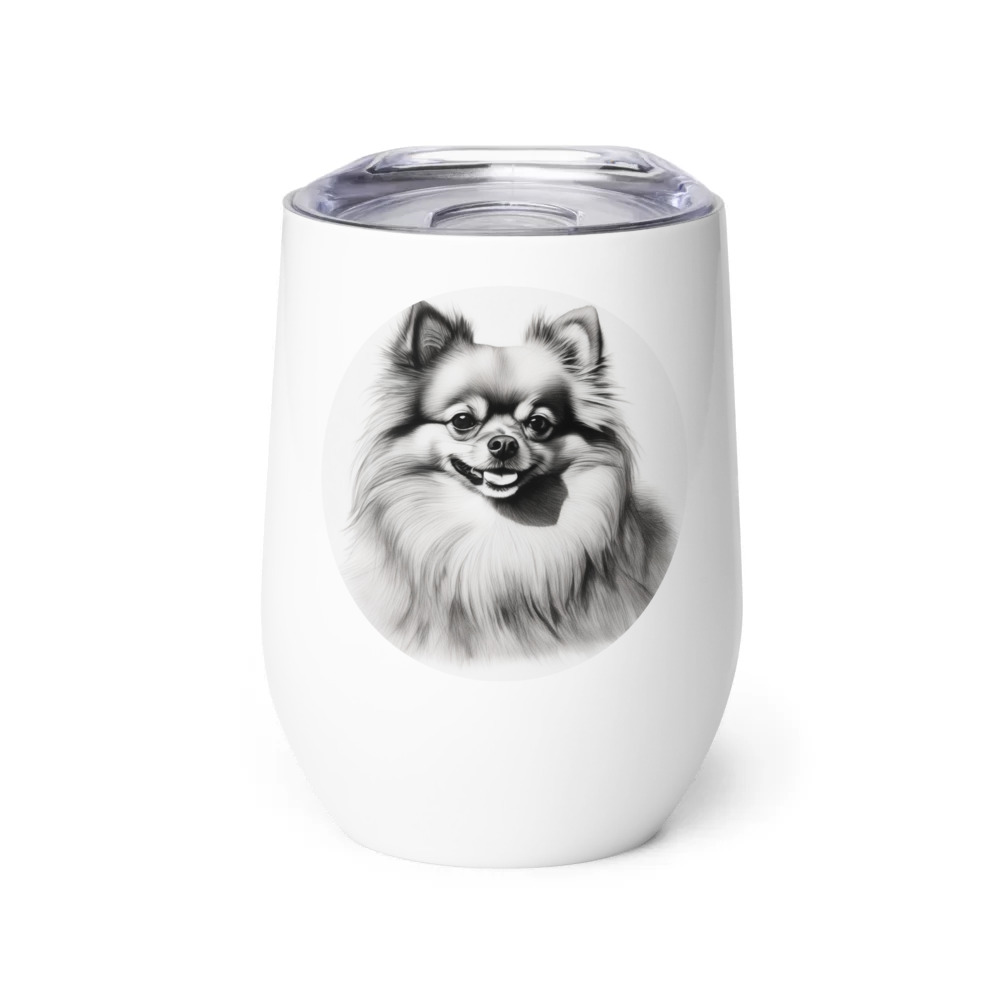 PugMug Custom Tan Pomeranian Wine Tumbler